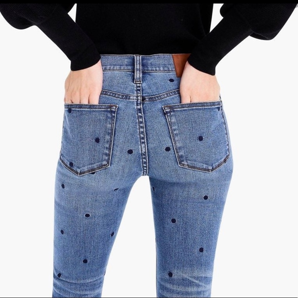 J.Crew Polk Dot Toothpick Jeans